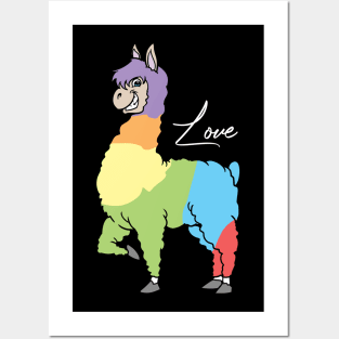 LGBTQ Llama Alpaca Rainbow Love Gay Pride Posters and Art